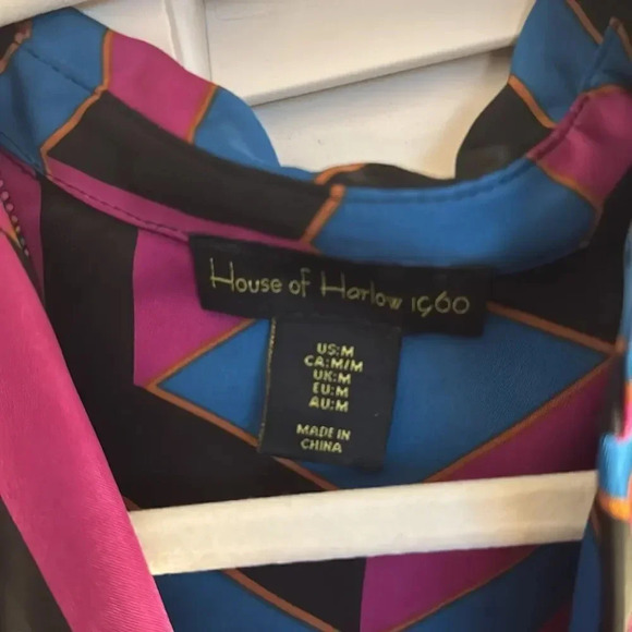 *Final Price* House of Harlow Satin Wrap 52" Maxi Geometric Med EUC Revolve - Picture 7 of 11